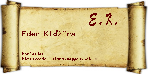 Eder Klára névjegykártya
