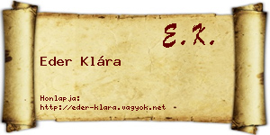 Eder Klára névjegykártya