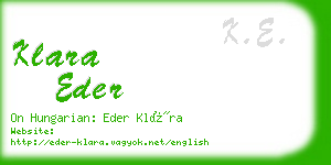 klara eder business card